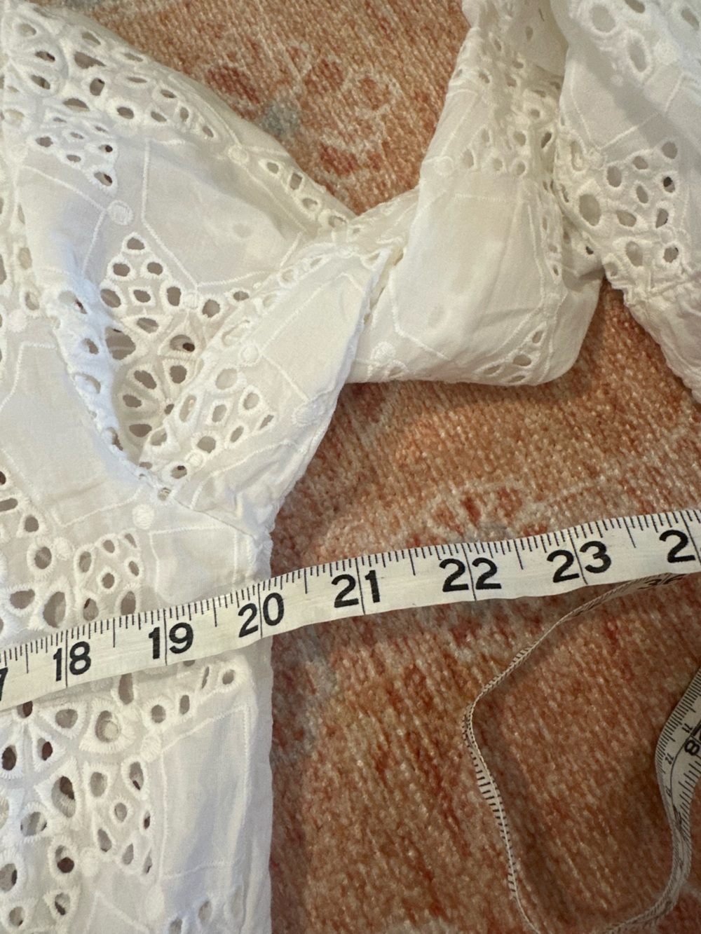 STILLWATER THE EYELET CROP FAVORITE SHIRT white lace cotton size S boho western - Picture 5 of 6